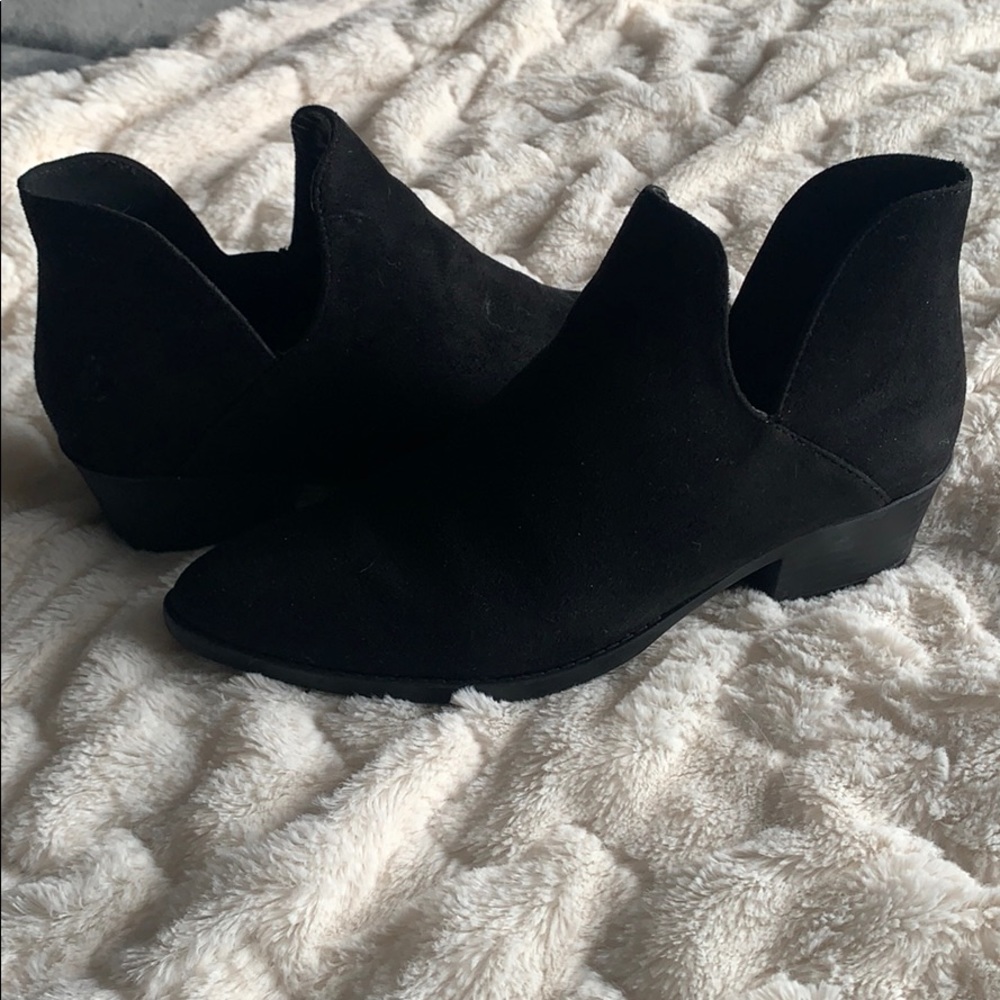 Black chop out booties